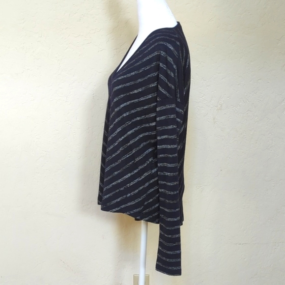 Rag & Bone Striped Hudson Vee Long Sleeve Tee Size Small - Picture 6 of 9